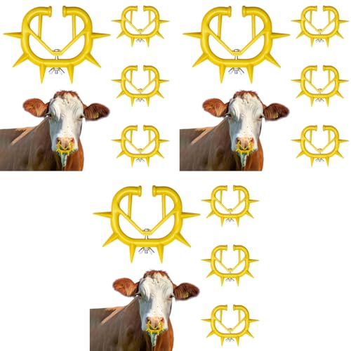 HASTHIP® 12PCS Cattle Weaning Ring Spiky Nose Durable Plastic PVC Removable Screwing Fix Adjustable HASTHIP® 12PCS Cattle Weaning Ring Spiky Nose Durable Plastic PVC Removable Screwing Fix Adjustable